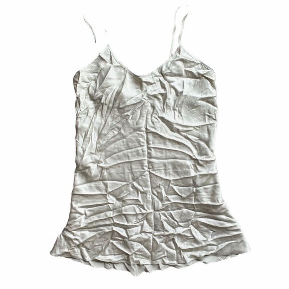 Vintage Y2K Silk Slip Dress Silver Green Sz Medium - Picture 1 of 8